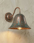 Aged Copper Bell Shade Wall Light – Rustic Sconce