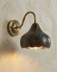 Handcrafted Patina Copper Sconce – Rustic Bedside Light