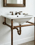 Aged Copper Console Sink Stand – Rustic Vanity Frame
