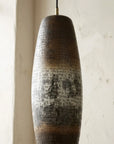 Handmade Oxidized Copper Cylinder Pendant Light – Rustic Tall Ceiling Lamp