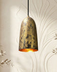 Handcrafted Gold Leaf Pendant Light – Rustic Ceiling Lamp