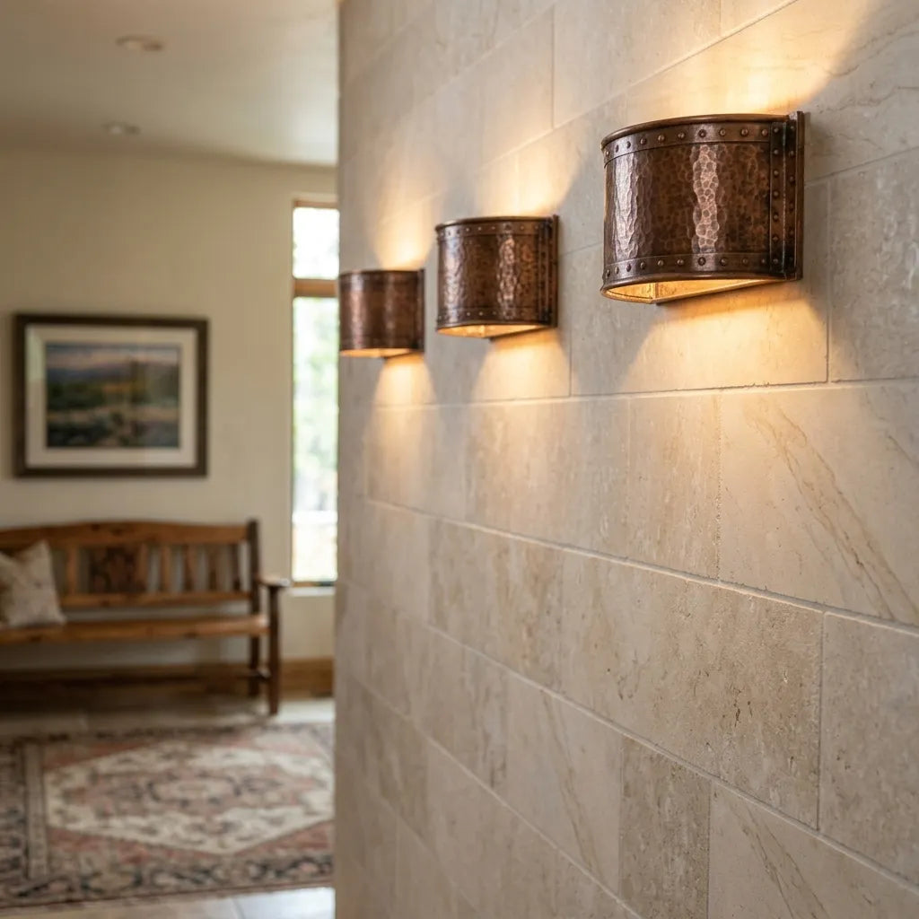 Handmade Hammered Copper Wall Sconce for Rustic Indoor & Outdoor Lighting