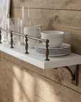 Handmade Aged Copper Gallery Rail for Kitchen Shelves