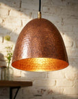 Handmade Hammered Copper Dome Pendant Light for Kitchen Island