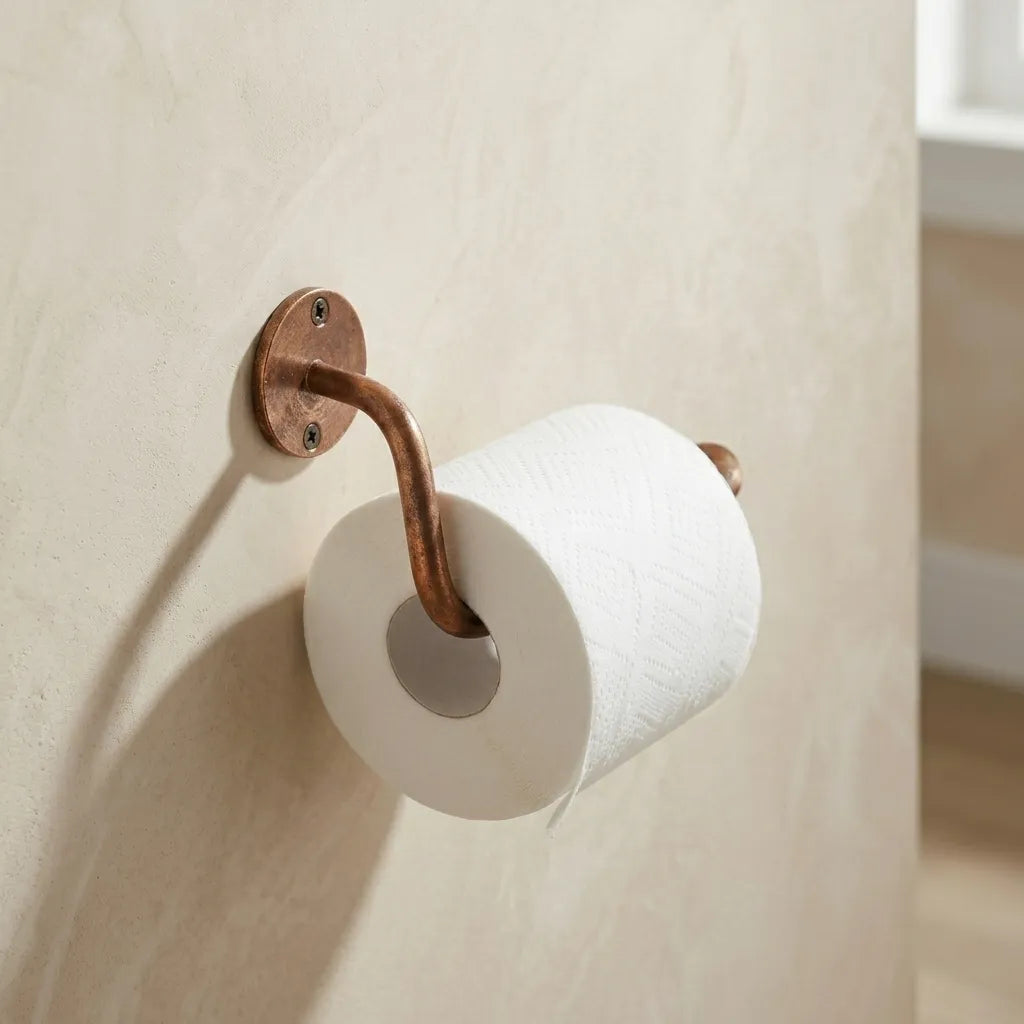 Aged Copper Wall Toilet Roll Holder – Rustic Bath Hardware