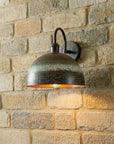 Handmade Aged Copper Dome Wall Sconce – Rustic Farmhouse Outdoor Light