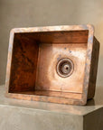 Handmade Rectangular Copper Vessel Sink for Rustic Bathrooms