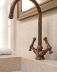Handcrafted Oil Rubbed Bronze Bathroom Faucet with Cross Handles