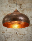 Handcrafted Hammered Copper Dome Pendant Light for Farmhouse Kitchen