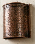 Handcrafted Hammered Copper Wall Sconce – Rustic Lighting