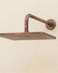 Aged Copper Square Rainfall Shower Head – Wall Mounted