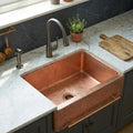 Copper Farmhouse Kitchen Sink with Front Towel Bar