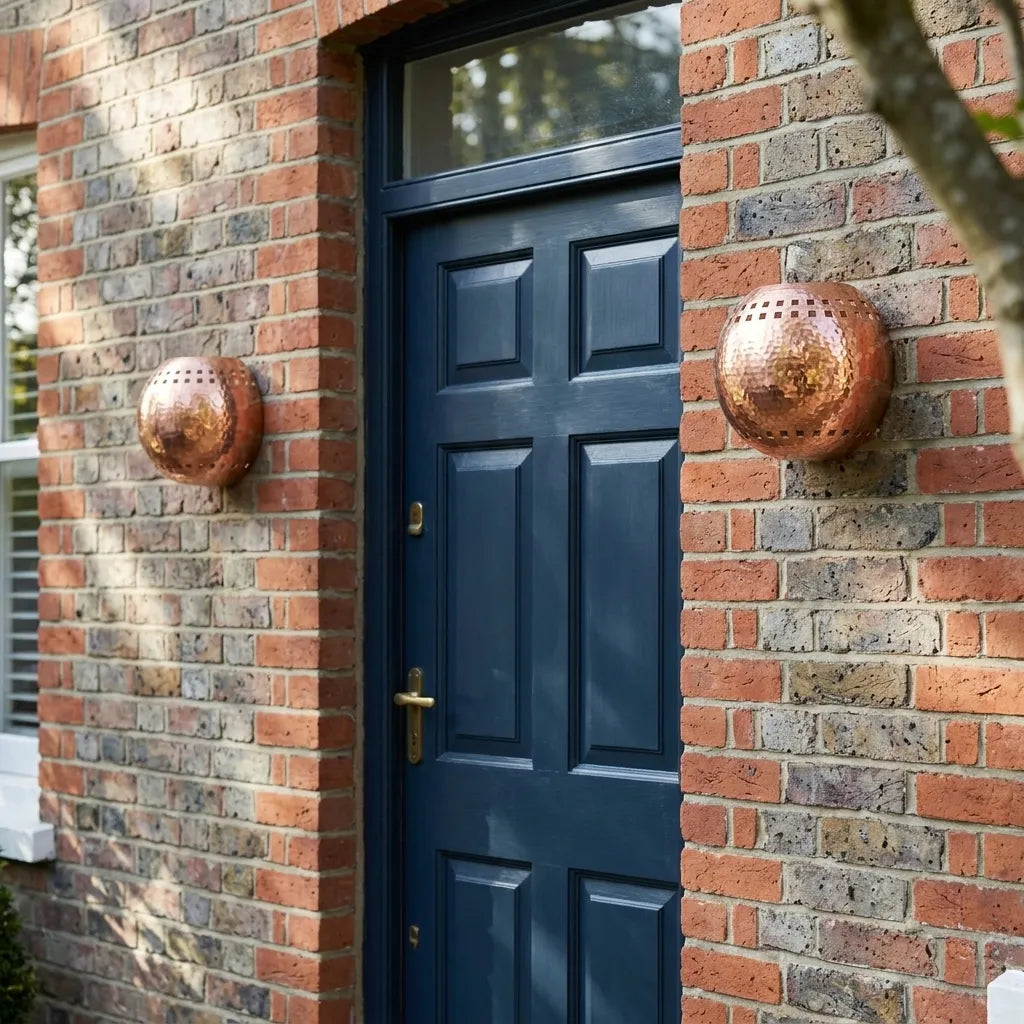 Handmade Hammered Copper Wall Sconce – Rustic Round Accent Light