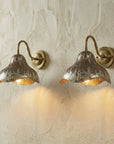 Rustic Hammered Copper Wall Sconce – Scalloped Shade