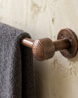 Handmade Aged Copper Towel Bar – Rustic Bathroom Rail