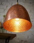 Handmade Hammered Copper Dome Pendant Light for Kitchen Island