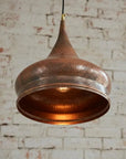 Handmade Copper Bell Pendant Light – Rustic Kitchen Island Lamp