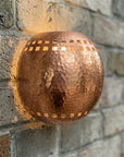 Handmade Hammered Copper Wall Sconce – Rustic Round Accent Light
