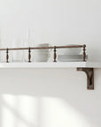 Handmade Aged Copper Gallery Rail for Kitchen Shelves