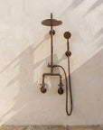 Vintage Copper Exposed Shower Set with Rain Head & Handset