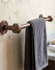 Handmade Aged Copper Towel Bar – Rustic Bathroom Rail