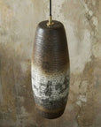 Handmade Oxidized Copper Cylinder Pendant Light – Rustic Tall Ceiling Lamp