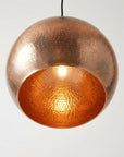 Handcrafted Hammered Copper Globe Pendant Light