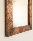 Hammered Copper Wall Mirror – Rustic Farmhouse Vanity Decor