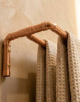 Copper Double Towel Bar – Rustic Wall Mounted Bathroom Rack