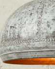 Handmade White Patina Copper Dome Pendant Light for Farmhouse Interiors