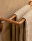 Copper Double Towel Bar – Rustic Wall Mounted Bathroom Rack