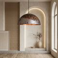 Handcrafted Aged Copper Dome Pendant Light for Kitchen Island