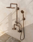 Vintage Copper Exposed Shower Set with Rain Head & Handset