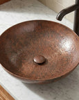 Handmade Hammered Copper Vessel Sink for Rustic Bathroom Vanity
