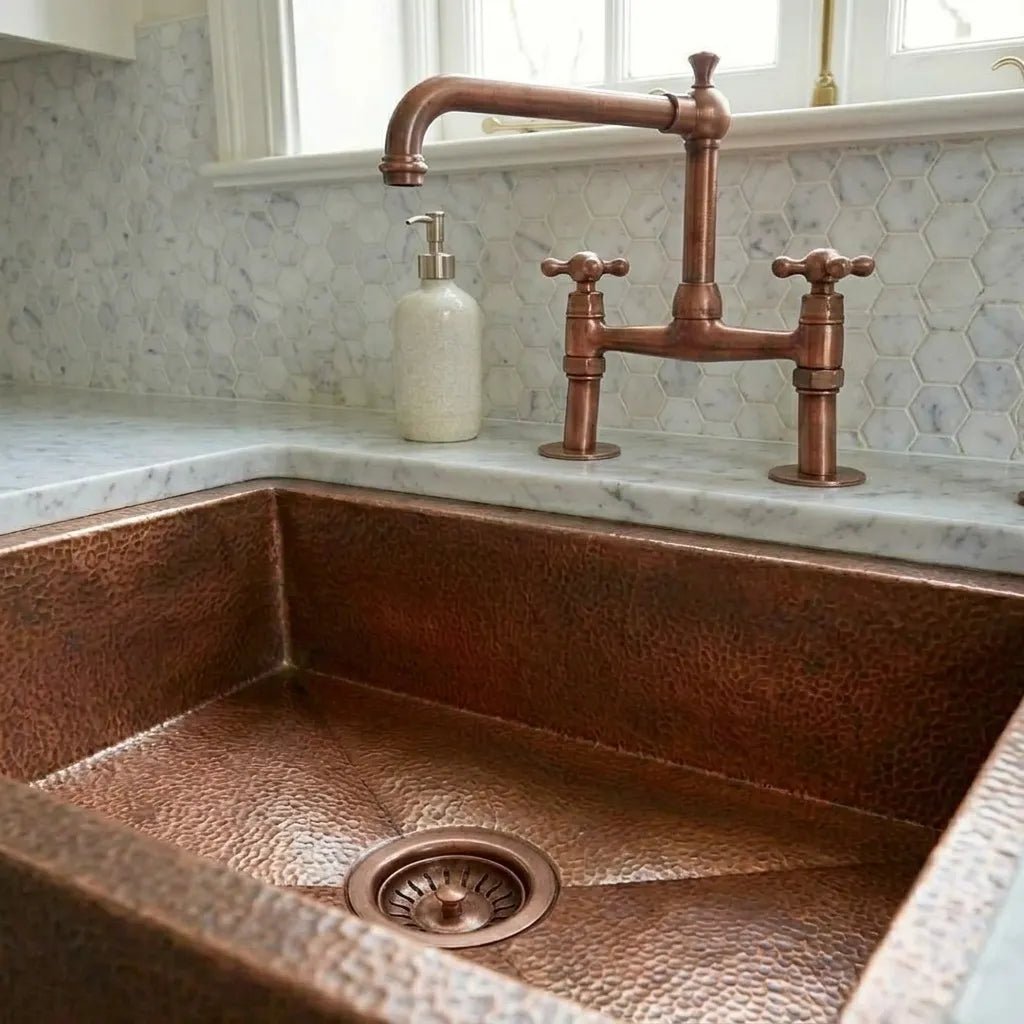 Premium Hammered Copper Farmhouse Sink