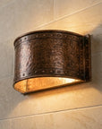Handmade Hammered Copper Wall Sconce for Rustic Indoor & Outdoor Lighting