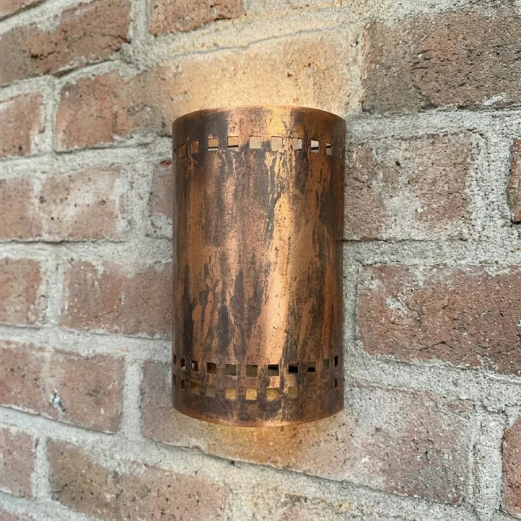 Handmade Rustic Copper Outdoor Wall Sconce for Porch & Entryway