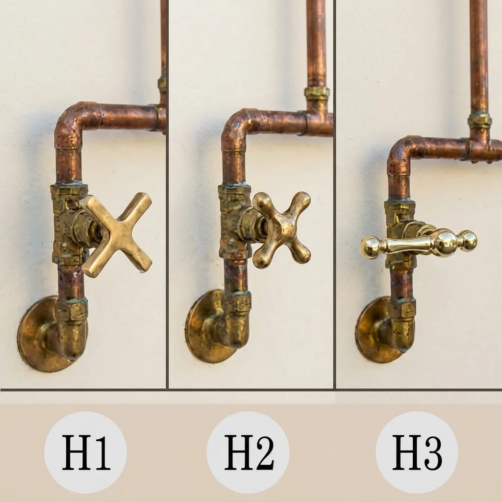 Unlacquered Copper Outdoor Shower System with Wall-Mounted Rain Head