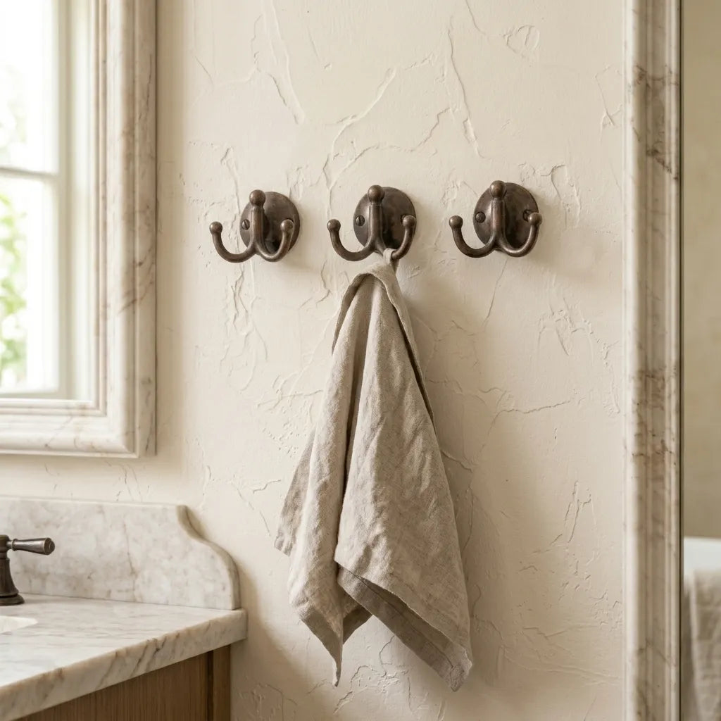 Aged Copper Double Coat Hook – Rustic Wall Hanger