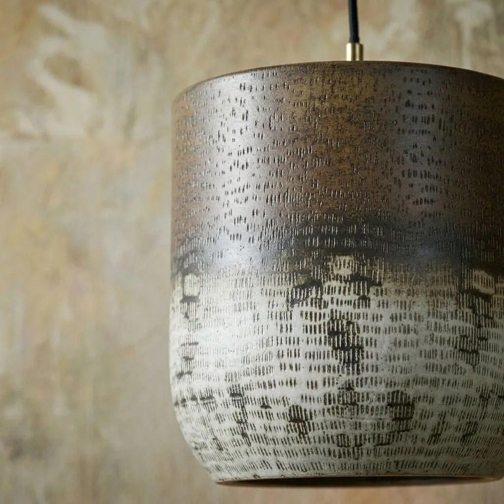 Handmade Oxidized Copper Drum Pendant Light – Rustic Ceiling Lamp