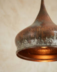 Handmade Oxidized Copper Dome Pendant Light – Rustic Farmhouse Lamp
