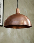 Handmade Hammered Copper Dome Pendant Light for Kitchen Island