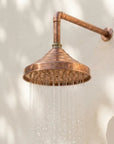 Handcrafted Aged Copper Rain Shower Head – Wall Mount