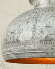 Handmade White Patina Copper Dome Pendant Light for Farmhouse Interiors