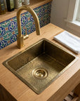 Hammered Antique Brass Prep Sink for Luxury Kitchen Countertops