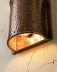 Handcrafted Hammered Copper Wall Sconce – Rustic Lighting