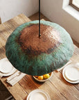 Handmade Green Patina Copper Pendant Light – Organic Sculptural Lamp