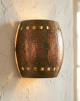 Handmade Hammered Copper Wall Sconce – Rustic Patina Wall Light