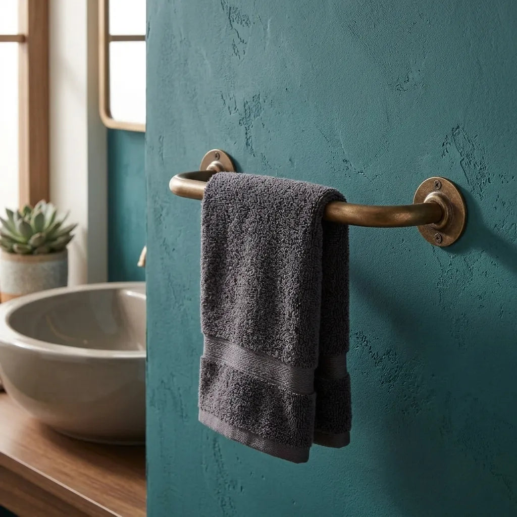 Antique Copper Bathroom Towel Bar – Farmhouse Wall Rail