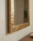 Handmade Hammered Brass Wall Mirror – Luxury Gold Frame